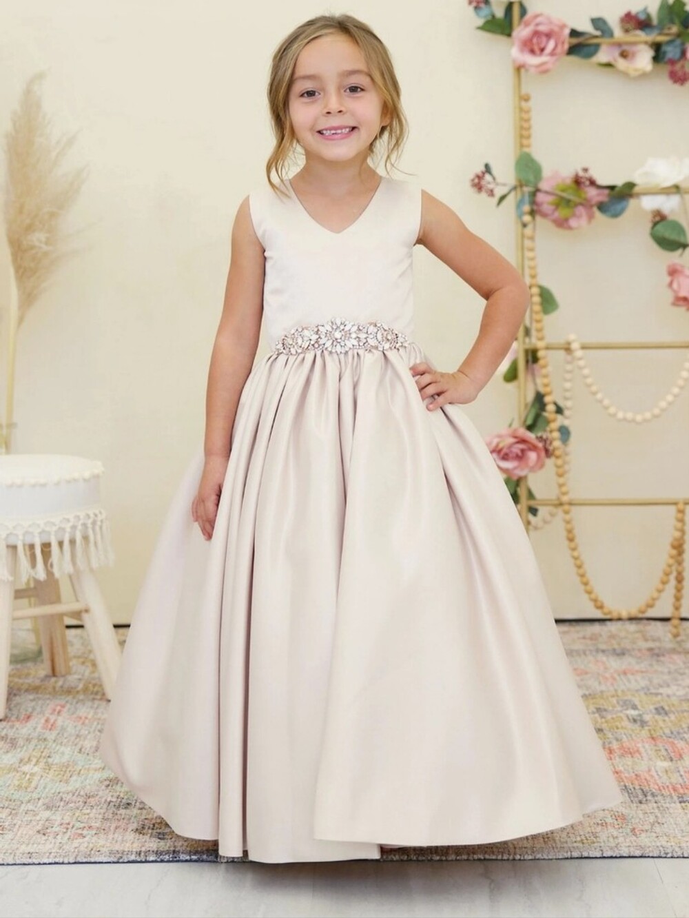 Satin Flower Girl Dress
